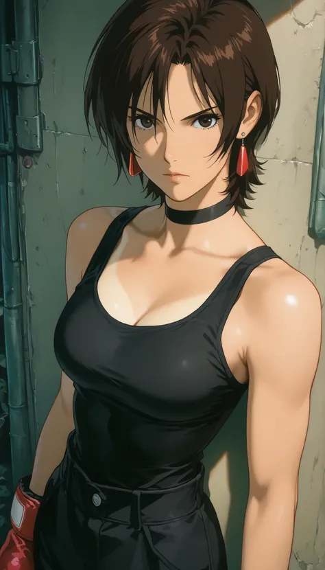 (1girl, Elektra), (extremely detailed CG unit 8k wallpaper),(master part), (best quality), (ultra detail), (best illustration),(ghibli_style), cowboy shot, dutch angle, close up, standing, facing viewer, looking at viewer, perfect face, perfect eyes, tradi...