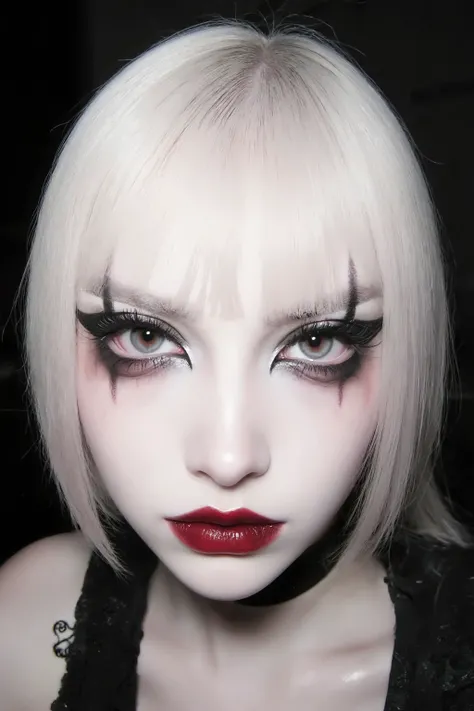 1girl,goth,make up,yandere,artist photoshoot,dramatic lighting