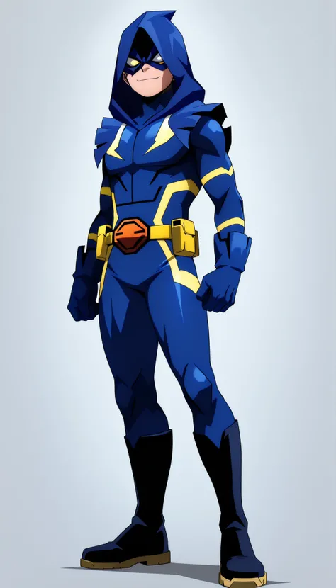 ((Highest Quality)), ((Simple Light Grey Background)), (My Hero Academia Style), standing, 1boy, Male, solo, Athletic body, (Superhero), (Tokusatsu Superhero), (Tokusatsu Hero), (Tokusatsu Character), (Male Tokusatsu Character), standing, Superhero bodysui...