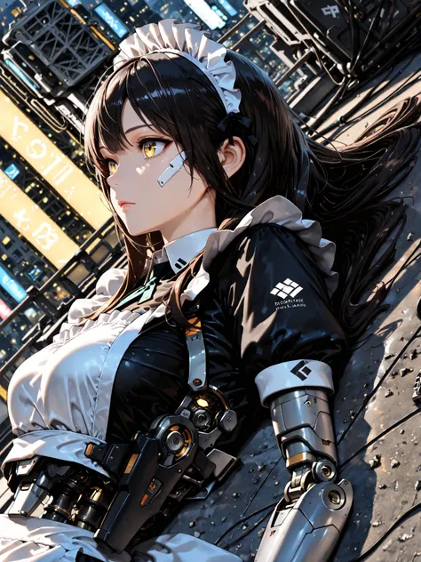 (((masterpiece))), (photo real, realism texture), (top Quality, High Quality:1.3), (top resolution, high resolution), ultra detailed, (high detailed), science fiction, beautiful robot girl, Silky smooth face, white cheek, yellow lighting eyes, realism glos...