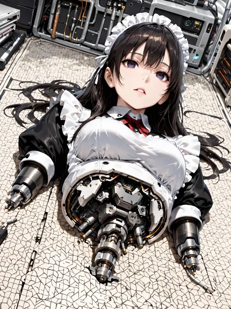 (((masterpiece))), (photo real, realism texture), (top Quality, High Quality:1.3), (top resolution, high resolution), ultra detailed, (high detailed), science fiction, beautiful robot girl, Silky smooth face, white cheek, empty eyes, realism glossy mouth, ...