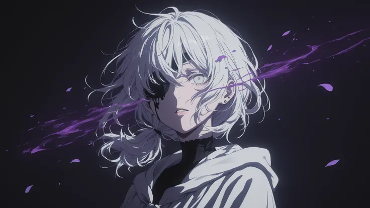 hand,ladyshadow,Masterpiece,best quality,Detailed Eyes,Delicate Beautiful Face,Close-up Portrait of Female Shadow,Upper body perspective,dusk light,side view, have deep eyes ,Single Beam of Light,dark background,low double ponytail hairstyle,Headband decor...