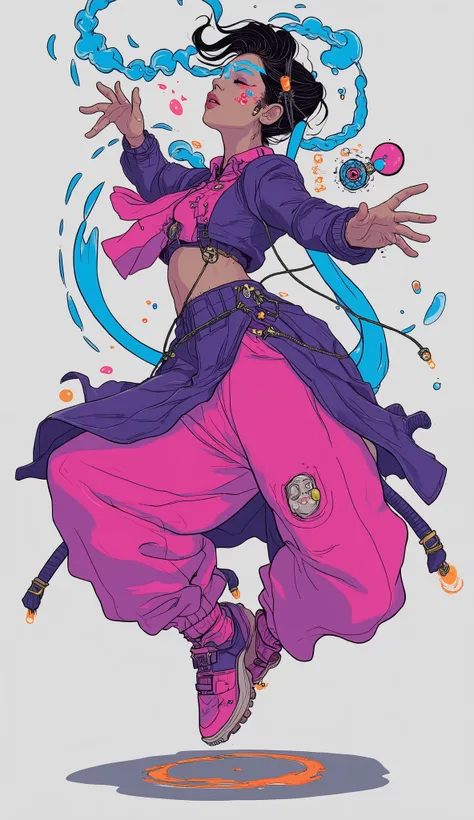 A carafe dancer in a purple costume and pink pants is doing a trick, Dynamic Dance Poses, dancer's playful pose, dynamic dance photography, Desperate dancing pose, modern dance, Female dancer, modern dance poses, ELEGANT BELLY DANCE POSES , Dynamic moveme...