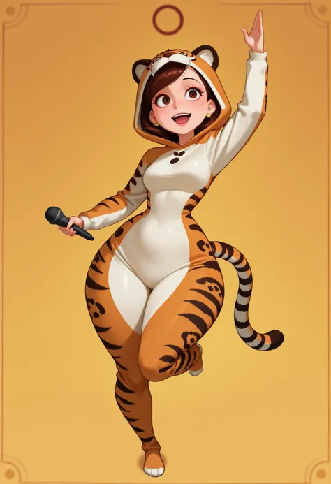 Helen Parr , mature female, medium hair, Bob_cut, brown hair, brown eyes, big eyes, long eyelashes, medium breasts, narrow waist, thick thighs, huge hips, fair skin, thin hands, earrings, makeup, pink lips, lipstick.| score_9 , score_8_up , score_7_up , so...