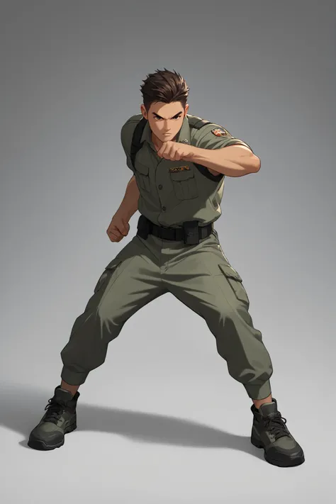  young man standing, now, Dynamic combat pose