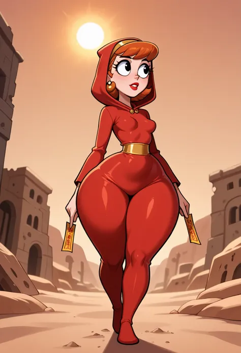 dextersmom, mature female, short hair, slightly curly hair, ginger, black eyes, big eyes, long eyelashes, small breasts, rounded breasts, narrow waist, thick thighs, gigantic hips, gigantic ass. fair skin, thin hands, earrings, makeup, red lips, lipstick.|...