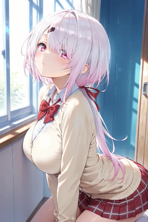 solo,masterpiece,best quality,super fine illustration、finely detail 、clear picture、UHD、HDR, amazing quality, highres, absurdres, very aesthetic, high resolution, ultra detailed, perfect details,(masterpiece, detailed:1.2),nijiyuika,large breasts,pink eyes,...