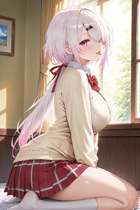 solo,masterpiece,best quality,super fine illustration、finely detail 、clear picture、UHD、HDR, amazing quality, highres, absurdres, very aesthetic, high resolution, ultra detailed, perfect details,(masterpiece, detailed:1.2),nijiyuika,large breasts,pink eyes,...