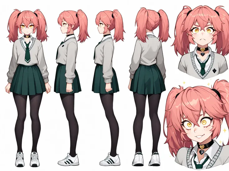 Enchanting Eyes, focus drawn to eyes, highly detailed eyes, sparkles in eyes,full body, standing, Enchanting Eyes, highly detailed eyes, sparkles in eyes, ((reference sheet)), (character sheet), legs almost together, symmetrical, front view, side view, bac...