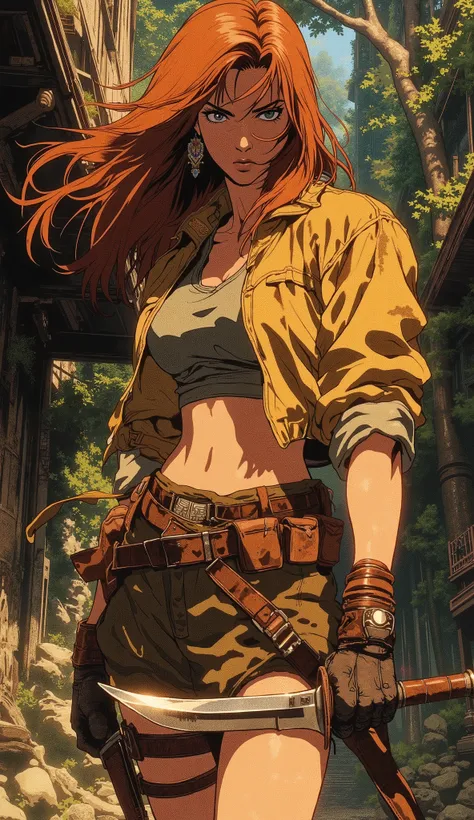 (masterpiece, 8k resolution, best quality, hyper-detailed, photorealistic textures, award-winning digital art), full-body portrait of a formidable female bounty hunter, exuding power and impatience. She has a tall, athletic physique with perfectly rendered...