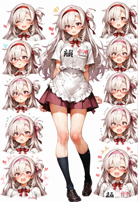 Masterpiece、Heartwarming、8K image quality
Self-paced girl、Relaxed Expression、inadvertently open mouth、ribbon tied only on one side、angled glasses、socks with different patterns、misaligned headband、Fluffy Hairstyle、wrinkled uniform、wrongly attached name tag、...