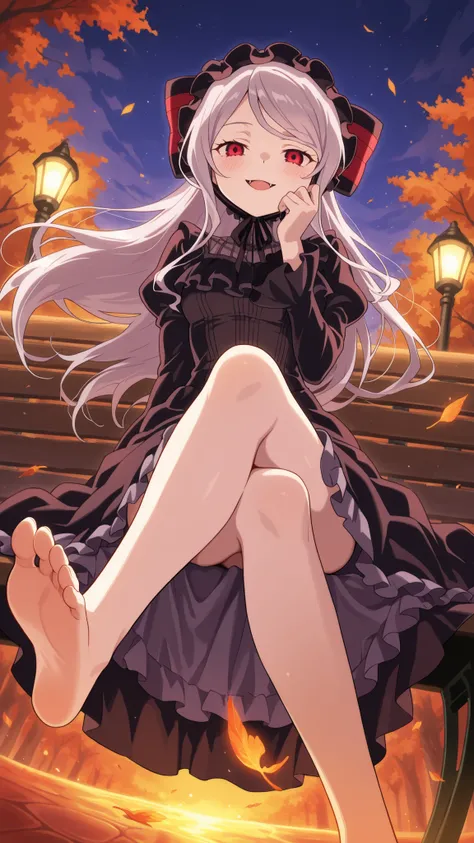 BREAK (masterpiece:1.2), best quality, high resolution, unity 8k wallpaper, (illustration:0.8), (beautiful detailed eyes:1.6),Tree-lined path covered in red and orange leaves,
dim street lamps casting warm pools of light,
gentle breeze scattering leave...