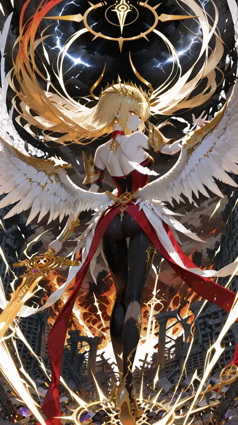 battlemage_neopresencia,,,visiosomni,Outstanding Works,Slightly realistic, Excellent quality, Very beautiful, 超high resolution, high resolution,anime style,,_Devil_Angel,, Full body shot, solo, "Fallen Angel full body close-up (flying through the air), lon...