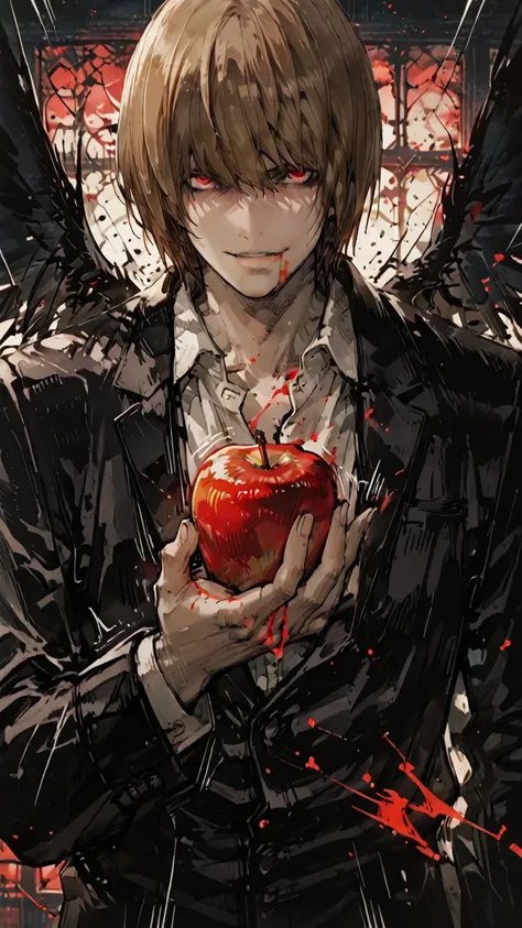 (score_9,score_8_up,score_7_up) LIGHT YAGAMI, DEATH NOTE, 1 MAN, EVIL SMILE ,), ,,extremely detailed,dynamic lighting,best quality,,,best quality,high quality,, , dynamic angle, , thick thighs, motion lines,, , solo, perfect eyes,,DETAIL,MASTERPIECE,,Expre...