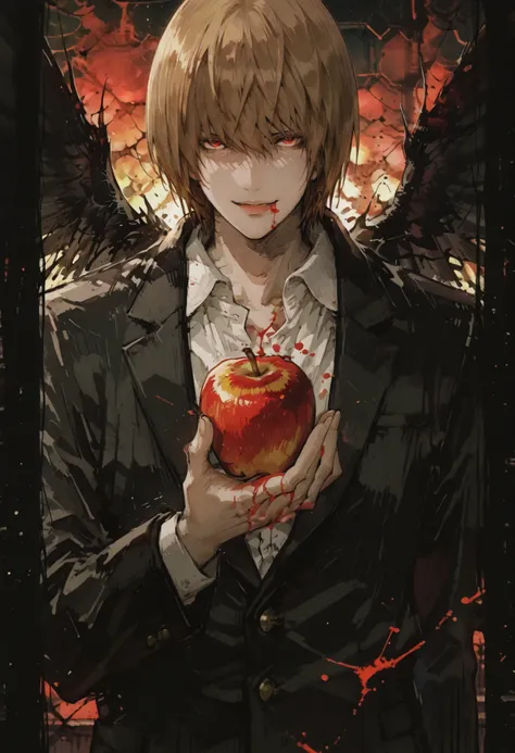(score_9,score_8_up,score_7_up) LIGHT YAGAMI, DEATH NOTE, 1 MAN, EVIL SMILE ,), ,,extremely detailed,dynamic lighting,best quality,,,best quality,high quality,, , dynamic angle, , thick thighs, motion lines,, , solo, perfect eyes,,DETAIL,MASTERPIECE,,Expre...