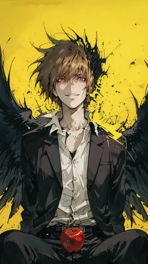 (score_9,score_8_up,score_7_up) LIGHT YAGAMI, DEATH NOTE, 1 MAN, EVIL SMILE ,), ,,extremely detailed,dynamic lighting,best quality,,,best quality,high quality,, , dynamic angle, , thick thighs, motion lines,, , solo, perfect eyes,,DETAIL,MASTERPIECE,,Expre...