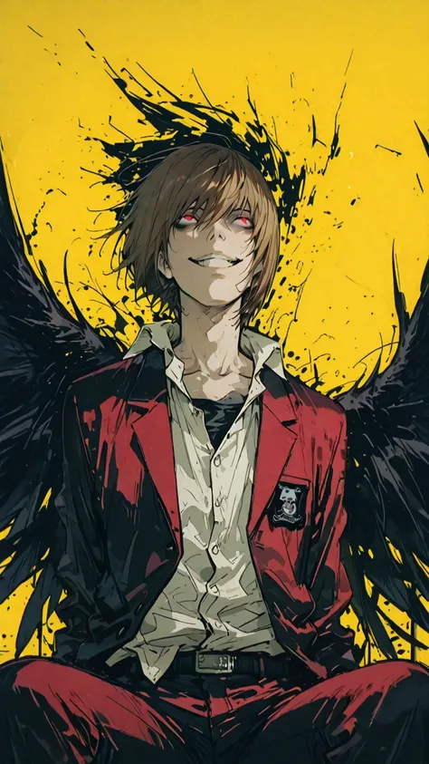 (score_9,score_8_up,score_7_up) LIGHT YAGAMI, DEATH NOTE, 1 MAN, EVIL SMILE ,), ,,extremely detailed,dynamic lighting,best quality,,,best quality,high quality,, , dynamic angle, , thick thighs, motion lines,, , solo, perfect eyes,,DETAIL,MASTERPIECE,,Expre...