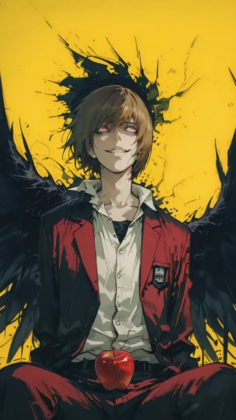 (score_9,score_8_up,score_7_up) LIGHT YAGAMI, DEATH NOTE, 1 MAN, EVIL SMILE ,), ,,extremely detailed,dynamic lighting,best quality,,,best quality,high quality,, , dynamic angle, , thick thighs, motion lines,, , solo, perfect eyes,,DETAIL,MASTERPIECE,,Expre...