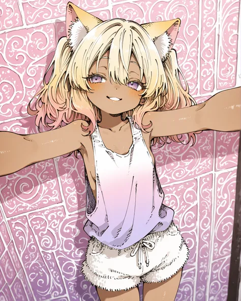 ((Abara Heiki Style)), ((Masterpiece)), ((best quality, amazing quality)), ((very aesthetic, absurdres, newest)), ((detailed background, negative space, blurry background, depth of field)), (dynamic angle), ((1girl)), Cute young Girl, ((beautiful brown ski...