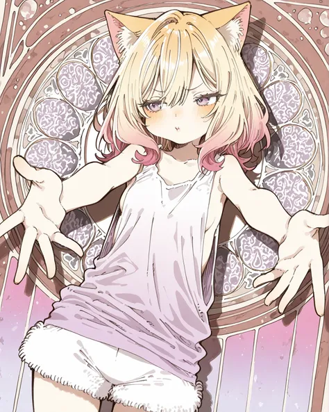 ((Abara Heiki Style)), ((Masterpiece)), ((best quality, amazing quality)), ((very aesthetic, absurdres, newest)), ((detailed background, negative space, blurry background, Art Nouveau background)), (dynamic angle), ((1girl)), Cute young Girl, (Healthy Gaun...