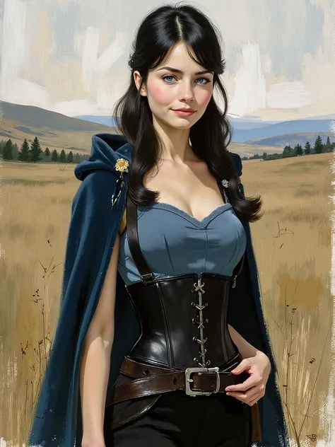 sketch painting, marinette Dopanchan, IPbN46, traditional media, christmas parody, fine art, 1940s \(style\), A very beautiful and cute 22 year old woman with a slight smile, (((western eyes, sky blue eyes:1.5))), (((thin lips, pink lips))), (((long hair, ...