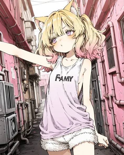 ((Abara Heiki Style)), ((Masterpiece)), ((best quality, amazing quality)), ((very aesthetic, absurdres, newest)), ((detailed background, negative space, blurry background, depth of field)), (dynamic angle), ((1girl)), Cute young Girl, (Healthy Gaunt body, ...