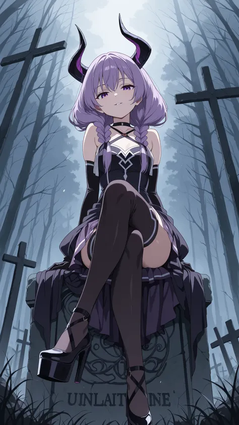 BREAK (masterpiece:1.2), best quality, high resolution, unity 8k wallpaper, (illustration:0.8),Ancient stone graveyard overgrown with weeds,
fog rolling through crooked tombstones,
leafless trees looming in the distance,
pale light filtering through ...