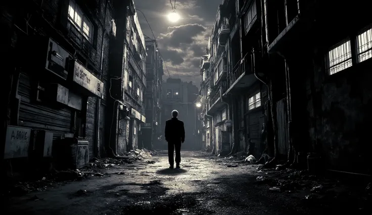 une cover de album de New-wave / EBM appelé Anomaly, une ville etouffante et abandonnée de nuit, dans un style sombre et moderne, gratte-ciels, cyberpunk electro, fumée, tech-noir, fort contraste, néons, nuit, synthwave, shot on sony a1, 85mm F/1. 4 ISO 10...