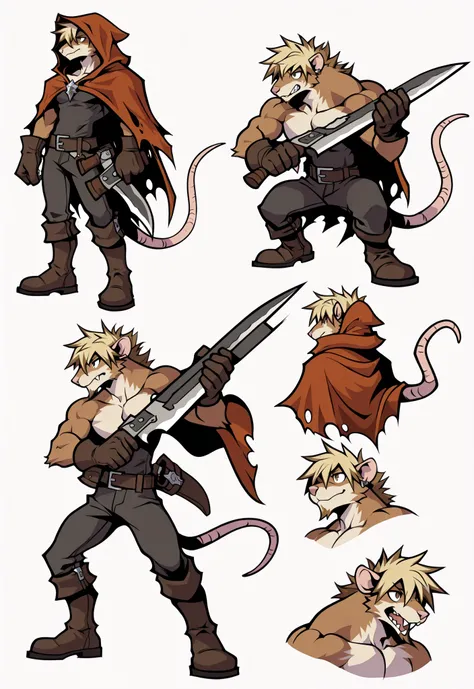 Experienced furry character reference sheet adoptable for Wolfstar, masterpiece , modern day alternate universe, no background, fullbody, multiple views , best quality , masterpiece , masculine , character sheet , dungeon & dragons , visual novel , feature...