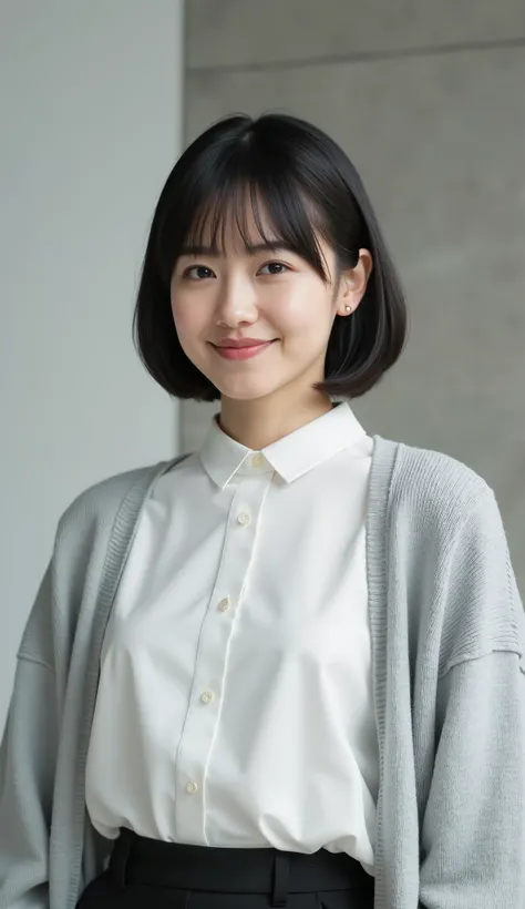 full body( from head to foot)Capturing 、。reflect a height of 155 cm in consideration of perspective、。
28 year old Japanese woman。close-up seen from the front、watching the 2 people in front while smirking、Peering Down、Teasing expression(eyeが細くなり、mouth角が上が...