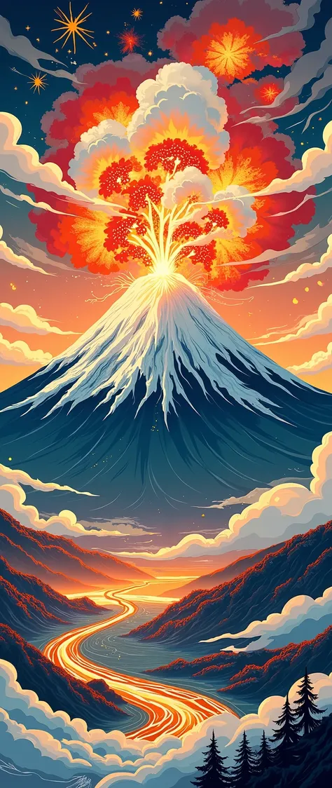 ( Ukisei:2.0),8k,16k,wallpaper,( Katsushika Hokusai style:2.0),(Volcanic eruption),(Mt. Fuji eruption :2.0),( Vector Art :2.0),( flat design:2.0),( flat color:2.0)
Ai