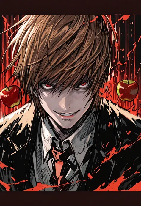 (score_9,score_8_up,score_7_up) LIGHT YAGAMI, DEATH NOTE, 1 MAN, EVIL SMILE ,), ,,extremely CLOSE detailed,dynamic lighting,best quality,,,best quality,high quality,, , dynamic angle, , thick thighs, motion lines,, , solo, perfect eyes,,DETAIL FACE CLOSE,M...