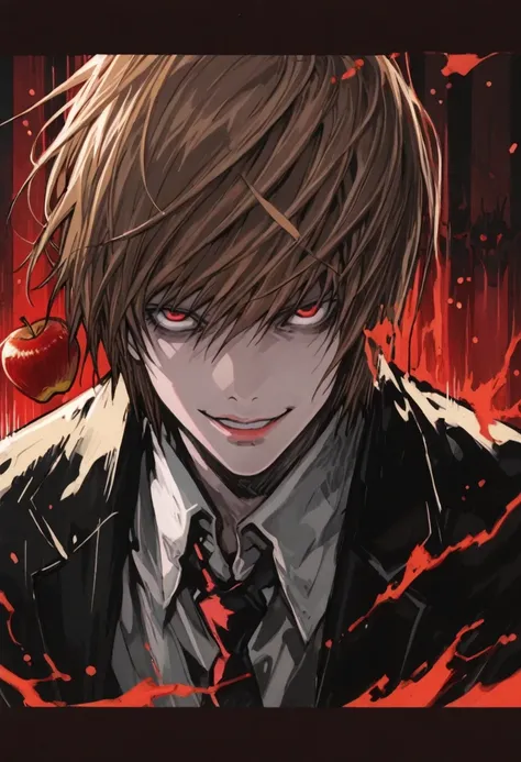 (score_9,score_8_up,score_7_up) LIGHT YAGAMI, DEATH NOTE, 1 MAN, EVIL SMILE ,), ,,extremely CLOSE detailed,dynamic lighting,best quality,,,best quality,high quality,, , dynamic angle, , thick thighs, motion lines,, , solo, perfect eyes,,DETAIL FACE CLOSE,M...
