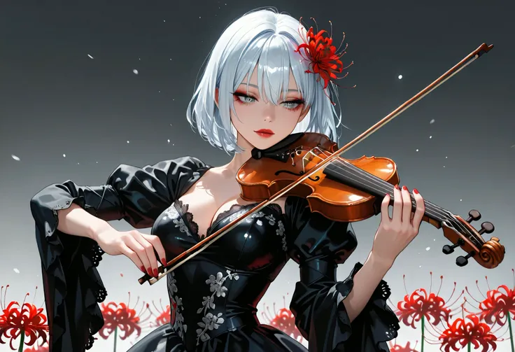 (masterpiece, best quality), (photo realistic:1.2), (cute, beautiful, kawaii, highres, 32K, perfect lighting, perfect anatomy), BREAK (shiny silver hair:1.2), (bob cut, bang between eyes, beautiful hair), (glossy silver eyes:1.4), (beautiful eyes, twinkle...