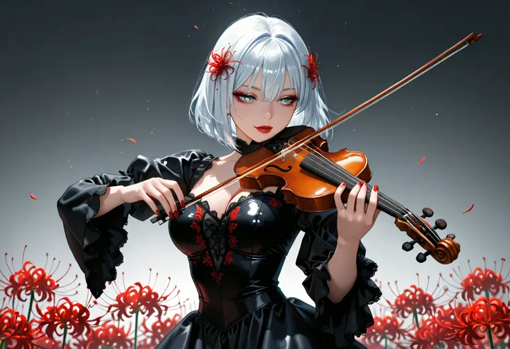 (masterpiece, best quality), (photo realistic:1.2), (cute, beautiful, kawaii, highres, 32K, perfect lighting, perfect anatomy), BREAK (shiny silver hair:1.2), (bob cut, bang between eyes, beautiful hair), (glossy silver eyes:1.4), (beautiful eyes, twinkle...