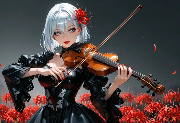 (masterpiece, best quality), (photo realistic:1.2), (cute, beautiful, kawaii, highres, 32K, perfect lighting, perfect anatomy), BREAK (shiny silver hair:1.2), (bob cut, bang between eyes, beautiful hair), (glossy silver eyes:1.4), (beautiful eyes, twinkle...