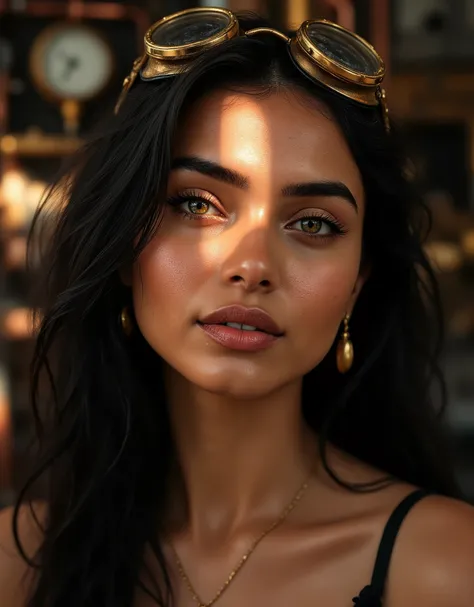 view from below, bottom view, (Tarasutaria), Romanticism art, face close up view polaroid of a petite beautiful woman , smooth skin, beautiful skin, mature feminine Somali face, shy smile, light green eyes, long eyelashes, beautiful silky black long hair m...