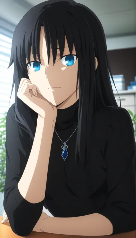 masterpiece, best quality, amazing quality, highres, absurdres, very aesthetic, high resolution, ultra detailed, perfect details, midnight,  ,indoors, ufotable style, , (from ,),((office)), plant, (sunlight), <lora:KnK_ryogi_manaXLIllustrious001>,
 
1girl,...