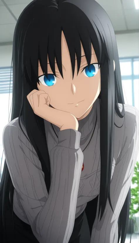 masterpiece, best quality, amazing quality, highres, absurdres, very aesthetic, high resolution, ultra detailed, perfect details, midnight,  ,indoors, ufotable style, , (from ,),((office)), plant, (sunlight), <lora:KnK_ryogi_manaXLIllustrious001>,
 
1girl,...