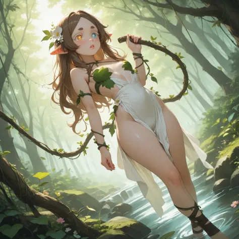 1girl,loli,small_breasts,((puffy lips:0.9)),fair_skin,curvy,slender,(brown hair),(long hair),(long_eyelashes:1.1),(white_colored_eyelashes),(heterochromia),(flower pupils:1.1),(nails),light_blush,eye_contact,standing,long hair,thick eyebrows,short eyebrows...