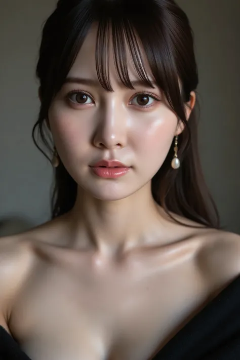 ((facial close-up:1.5, A close-up of just the face)),
This photo captures a beautiful Japanese woman. off shoulder, neutral expression, sharp focus,
Beautiful face, super high quality, natural, soft and gentle gaze,
High resolution, the texture of her s...
