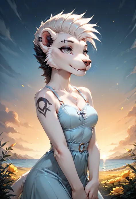 score_9, score_8_up, score_7_up, masterpiece, detailed_eyes, high_quality, best_quality, highres, absurdres, 8k, subject_focus, depth_of_field, best quality, solo , anthro , Zaffa , close up, lioness, black and white hair , white fur , fluffy fur , detaile...