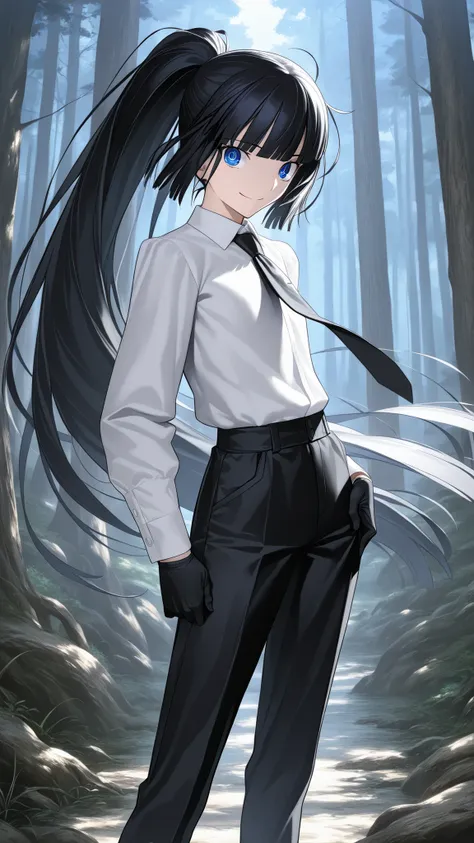 absurdres, (((Ultra HD))), (((Ultra High Quality))), ((hyper detailed)), ((Ultra High Resolution)), (Highly rendered), ((detailed eyes)), (((8K))), ((perfect face)), ((masterpiece)), cinematic, solo, 1girl, very tall, androgynous, handsome, long hair, pony...