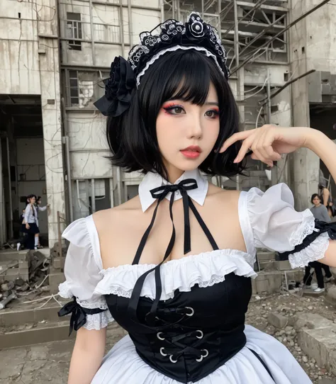 (obra-prima, ultradetalhado, ultra-realista, melhor qualidade, Foco claro), (fotorrealista, cinematic colorization movie, dramatic scene:1.2), sombra, (only, 1 mulher:1.3), (ultra high resolution, 8k:1.3), (corpo inteiro:1.2), plano muito aberto, (anatomia...