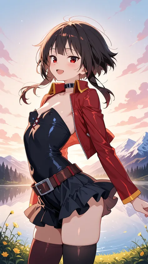 BREAK (masterpiece:1.2), best quality, high resolution, unity 8k wallpaper, (illustration:0.8), (beautiful detailed eyes:1.6),majestic alpine lake at sunrise, perfectly still water reflecting snow-covered mountains and pine forests, low mist drifting above...