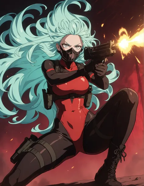 A masterpiece with highly detailed features, showcasing the best quality in 8K resolution. The focal point is a solo adult female with striking grey eyes and a beautifully detailed face. She has perfect hands with complete fingers, exhibiting flawless anat...