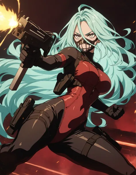 A masterpiece with highly detailed features, showcasing the best quality in 8K resolution. The focal point is a solo adult female with striking grey eyes and a beautifully detailed face. She has perfect hands with complete fingers, exhibiting flawless anat...