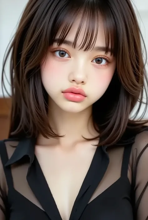 masterpiece , Highest Quality , 8k , 1 girl , 20th Generation , medium breasted , cute , solo , sad , wind , cute , girly placed on a desk , Delicate Girl , Pretty Clean Beauty , Original photo , professional photo , portrait , Soft Light , professional li...