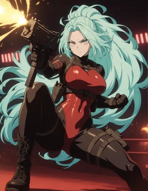 A masterpiece with highly detailed features, showcasing the best quality in 8K resolution. The focal point is a solo 28-year-old female with striking grey eyes and a beautifully detailed face. She has perfect hands, exhibiting flawless anatomy and proporti...