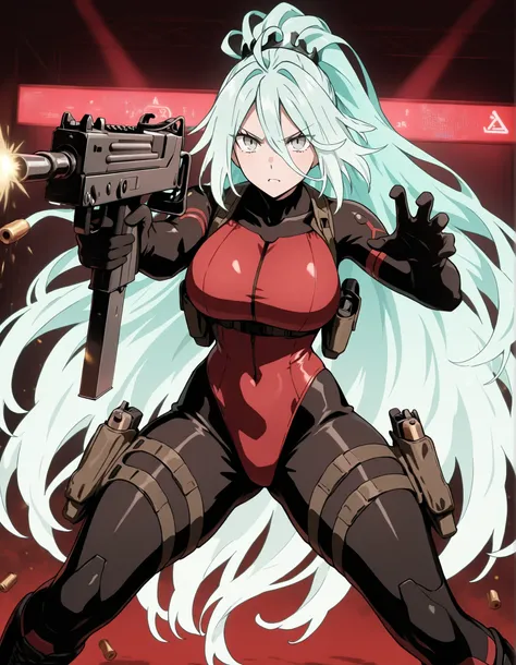 A masterpiece with highly detailed features, showcasing the best quality in 8K resolution. The focal point is a solo 28-year-old female with striking grey eyes and a beautifully detailed face. She has perfect hands, exhibiting flawless anatomy and proporti...